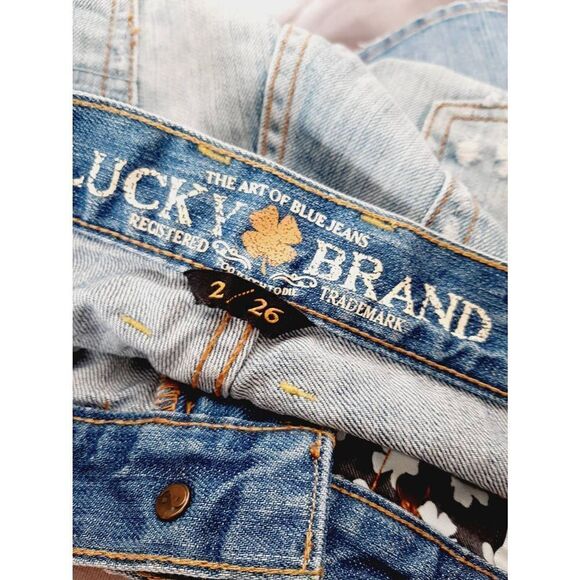 Lucky Brand destructed crop Riley sz 2/26 blue jeans - Picture 5 of 8